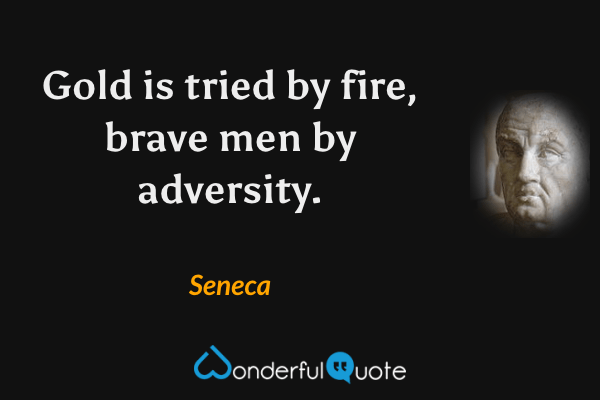 Gold is tried by fire, brave men by adversity. - Seneca quote.